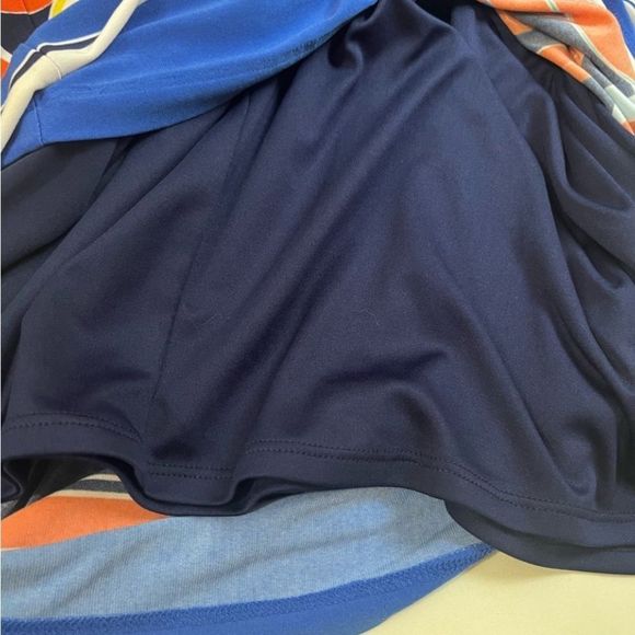 Ronni Nicole Women's Abstract Paisley Cold Shoulder Dress Blue Orange Size 12 - Picture 9 of 16